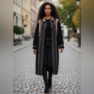 80’s Bonnie Durant Vintage Wool Trench Coat Silk Taffeta M Medium